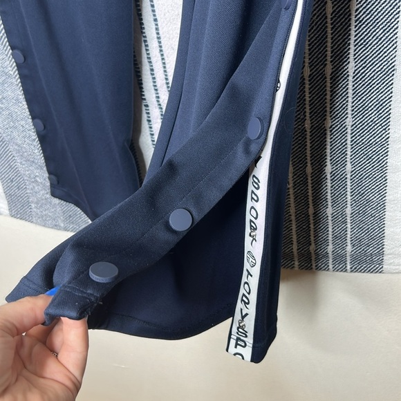 Tory Burch Sport Ruffle Tear Away Wide Leg Track Pants - Picture 3 of 8